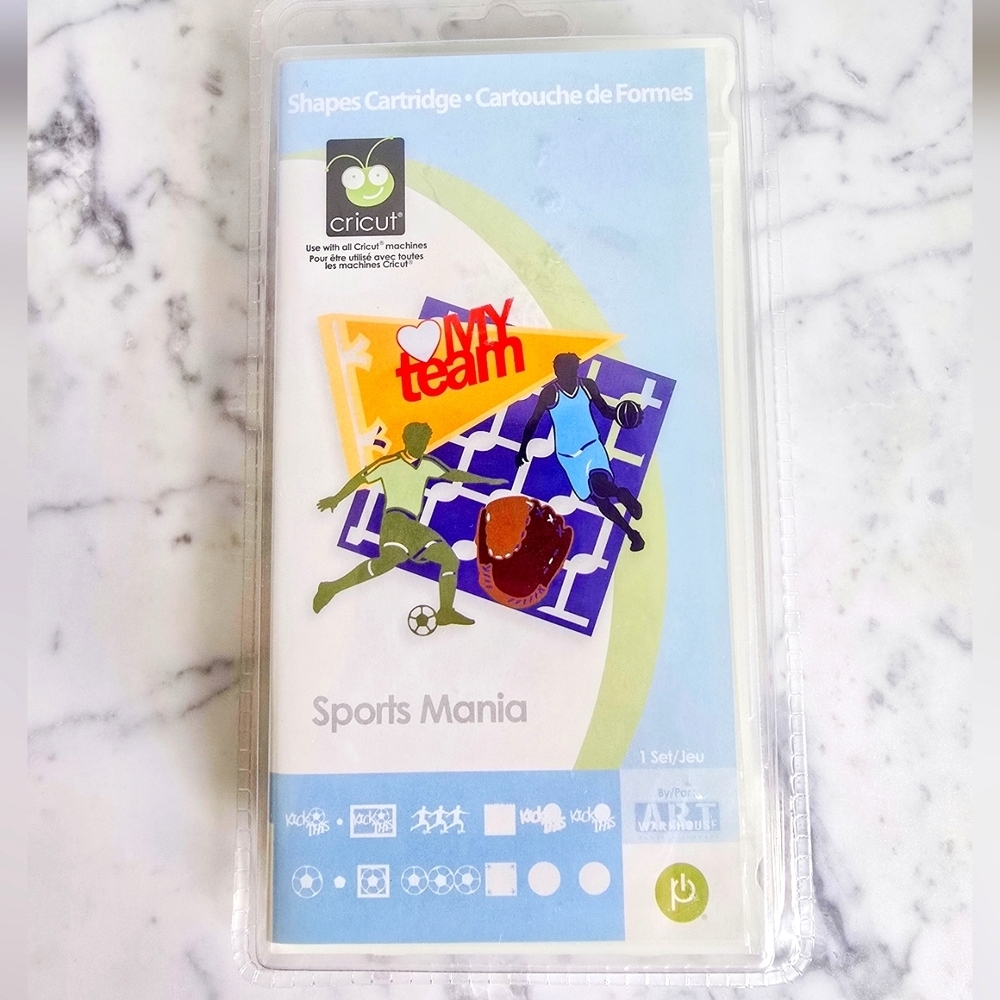 CRICUT Provo Craft SPORTS MANIA Shapes Cartridge New in Sealed Package